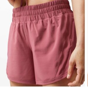 Lululemon Track That Mid-Rise Lined Short 5", Cherry Tint, Sz 8